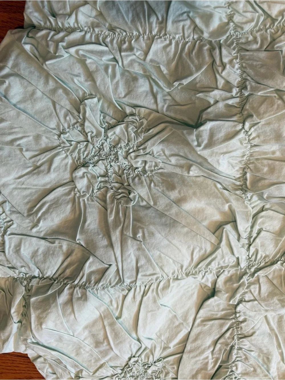 Pier One Mint Green Rosette Duvet Cover Queen Bedding Chic Cottagecore Decor